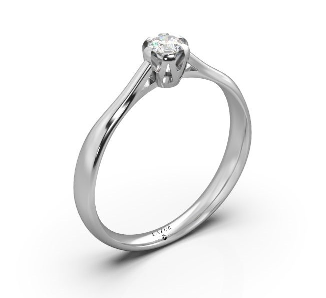 Pierścionek złoty 585 brylant 0,10ct zaręczynowy BR-054