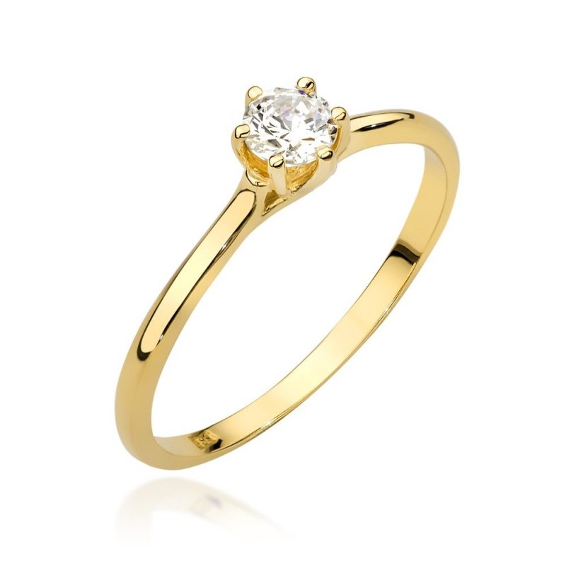 Pierścionek złoty 585 z brylantami 0,21ct zaręczynowy W-499