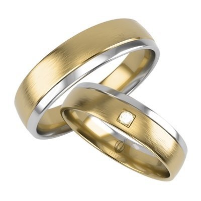 Obrączki złote 585 brylant 5mm GRAWER grawer