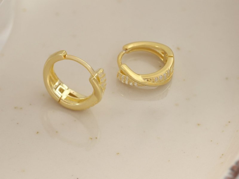 KOLCZYKI SREBRNE 925 POZŁACANE KÓŁKA KOŁA KREOL 14MM