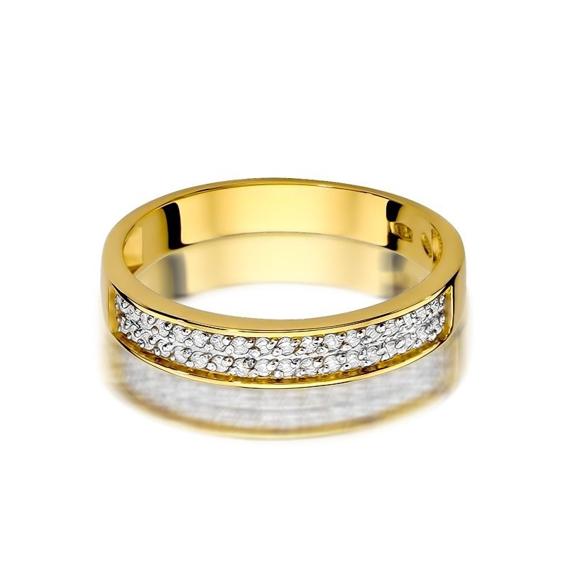 Pierścionek złoty 585 z brylantami 0,18ct zaręczynowy W-410