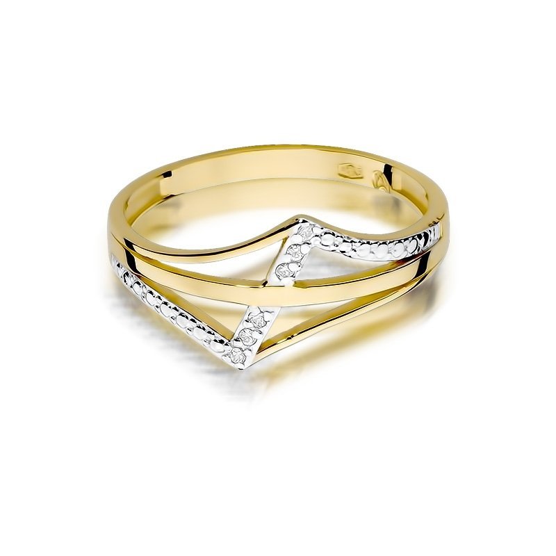 Pierścionek złoty 585 z brylantami 0,03ct W-114