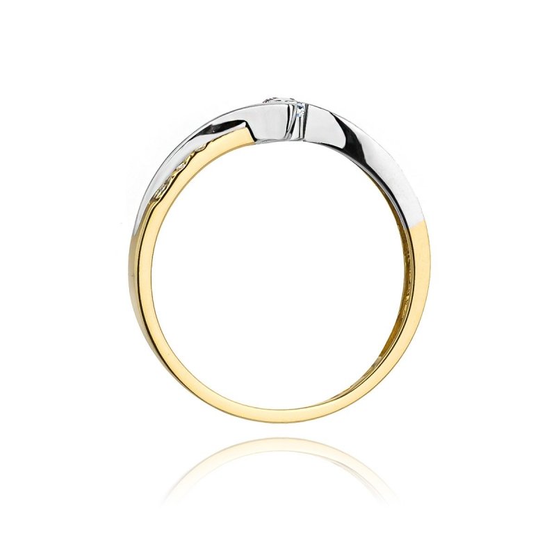 Pierścionek złoty 585 z brylantem 0,17ct zaręczynowy W-177