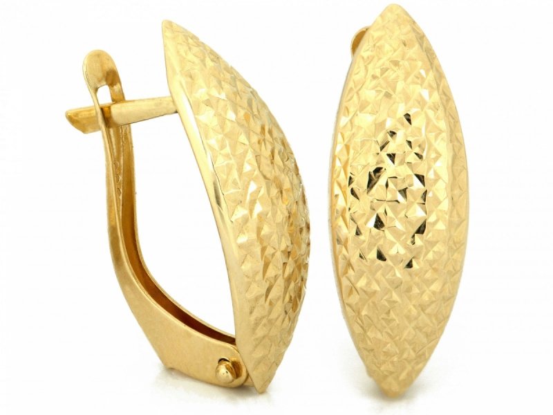 Kolczyki złote 585 eleganckie codzienne bez cyrkonii