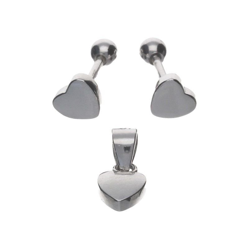 KOMPLET SREBRNY 925 KOLCZYKI I ZAWIESZKA SERDUSZKA SERDUSZKO SERCE