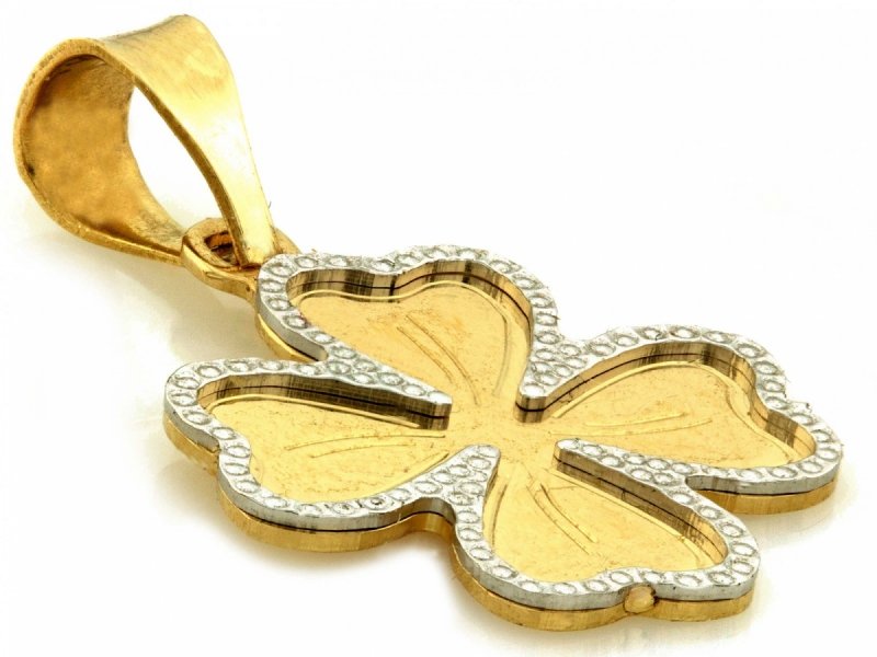 Zawieszka złota 585 koniczynka koniczyna mozliwy grawer