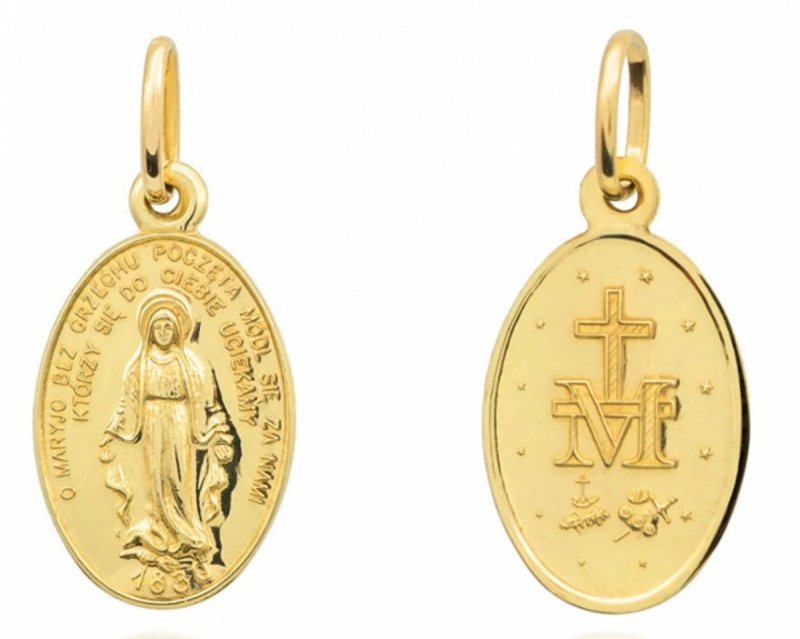 Medalik złoty 375 Matka Boska Cudowna Niepokalanego Poczęcia
