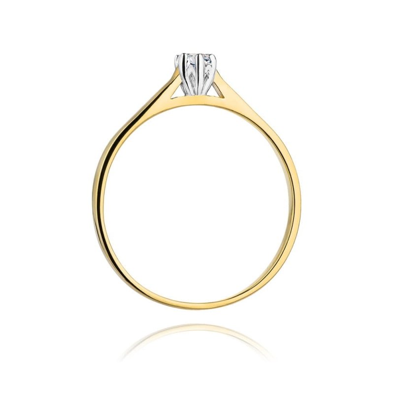 Pierścionek złoty 585 diament laboratoryjny 0,10ct W0311