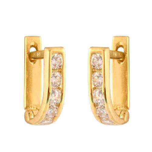 Kolczyki złote 585 na klapkę, zatrzaskowe - Kr728