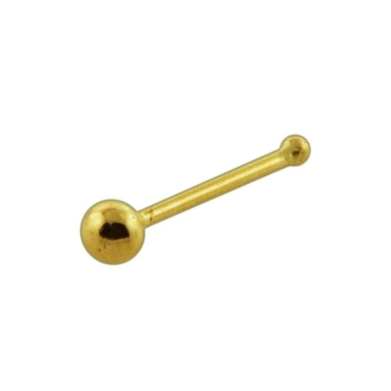 Kolczyk złoty 585 do nosa kulka 2mm piercing