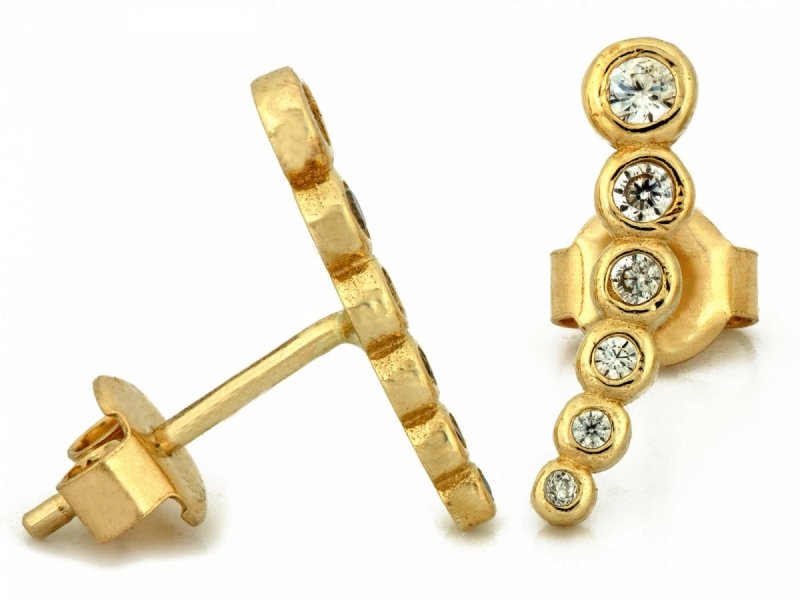 Kolczyki złote 375 patyczki kreski łuk oryginalne