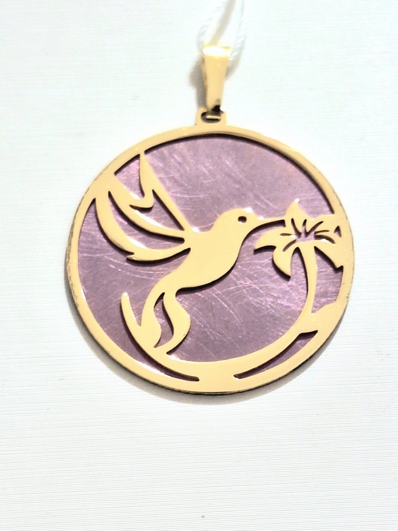 WISIOREK ZAWIESZKA TYTAN I SREBRO 925 PTASZEK PTAK KOLIBER