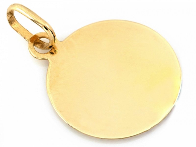 Medalik złoty 585 Matka Boska chrzest komunia kolorowy