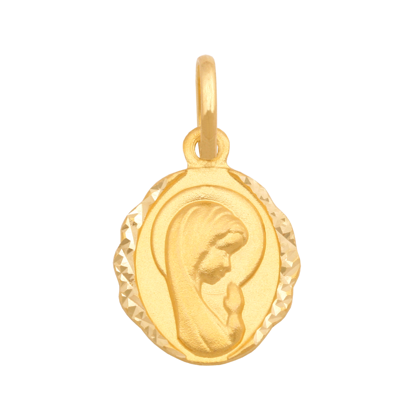 Medalik złoty 585 Matka Boska chrzest komunia 
