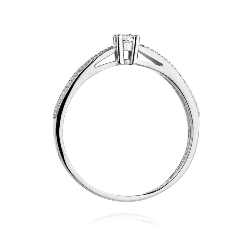 Pierścionek złoty 585 z brylantem 0,17ct zaręczynowy W-449