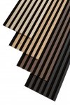 Lamele ścienne Dąb sonoma 30x270 cm panel akustyczny Woodline czarny filc 6 mm
