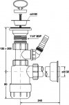 McAlpine HC1LWM syfon umywalkowy butelkowy niski