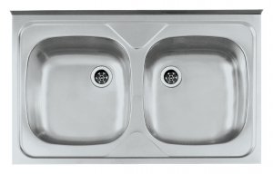 Zlewozmywak Alveus Primal 40 80x50 cm 2-komorowy INOX +syfon