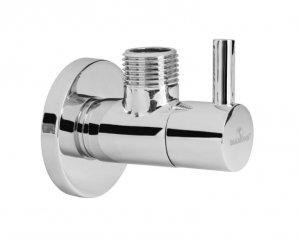 Zawór kątowy z głowicą ceramiczną do spłuczki 1/2x1/2 z rozetą