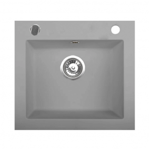 Zlewozmywak Brenor Argo 48,5x44 cm Zlew kuchenny jednokomorowy granitowy Szary