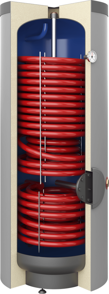 Wymiennik CWU Galmet Maxi Plus 300 z dwoma wężownicami do pomp ciepła 0,9/2,2 m2
