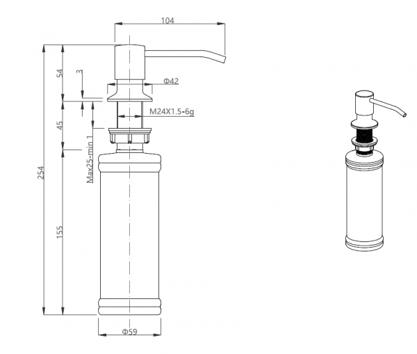 Quadron Keira dozownik płynu złoty PVD 350 ml