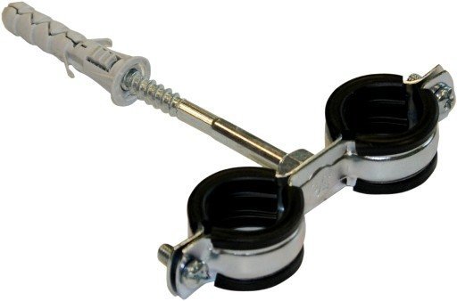 Uchwyt stalowy do rur 1/2&quot; 20-24 mm Obejma podwójna