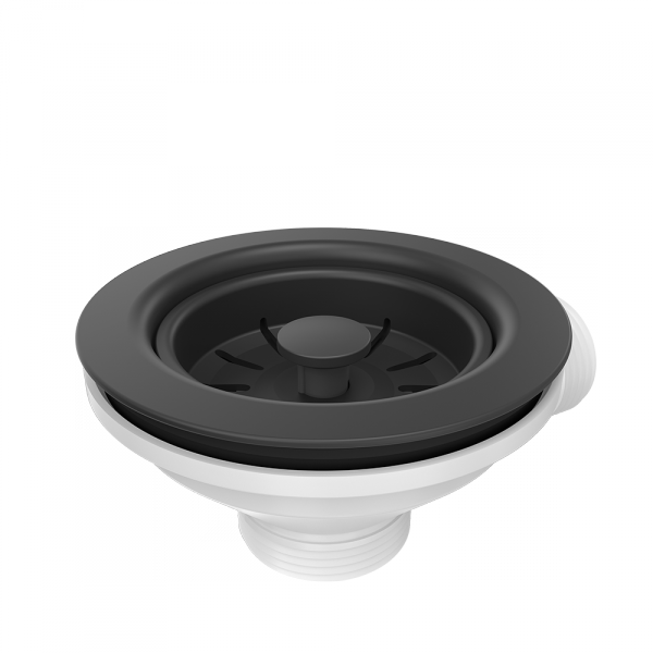 Syfon Push To Open zlewozmywakowy z odpływem 1-komorowy Power Color pure carbon 3 1/2&quot;
