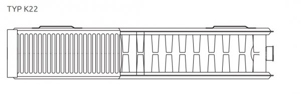 Grzejnik panelowy C22 550x1000 boczny + wieszaki