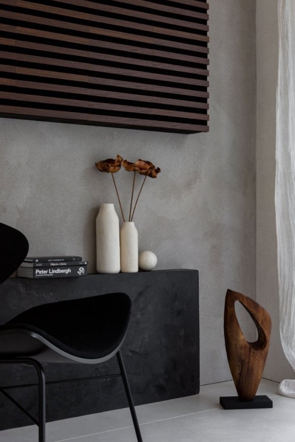 Lamele ścienne Woodline panel akustyczny na czarnym filcu Dąb ciemny 30x270 cm