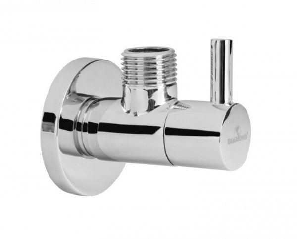 Zawór kątowy z głowicą ceramiczną do spłuczki 1/2x1/2 z rozetą