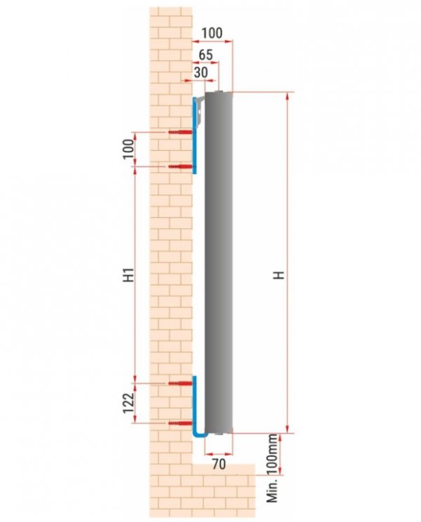 Grzejnik pionowy Diamond PV20 1800x500 kaloryfer dekoracyjny z płaską płytą 1393 W