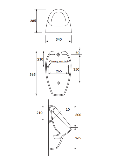 Pisuar Cersanit Apollo A100 Ceramiczny, bez otworu K11-0024