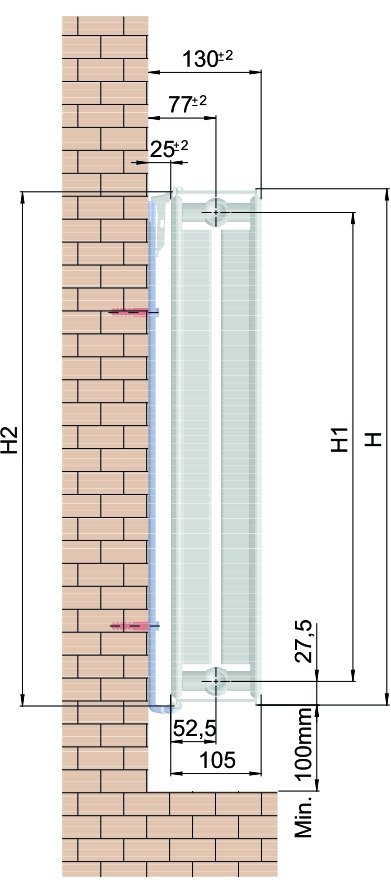 Diamond PV22 600x600 grzejnik z płaską płytą