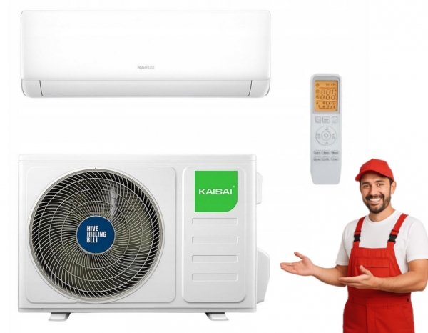 Klimatyzator ścienny Kaisai EVO 3,4 kW Klimatyzacja SPLIT grzanie-chłodzenie Zestaw z WiFi