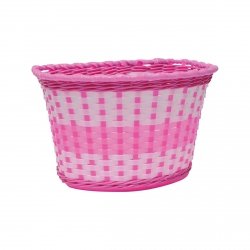 Kosz dziecięcy OXF plastikowy na kierownicę różowy, mocowanie na paski