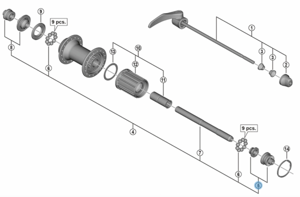 Stożek piasty tylnej Shimano FH-R7000 prawy