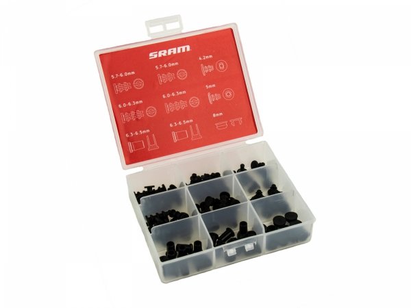 Zaślepki ramy SRAM Frame Plug Tackle Box — 90 szt., czarne