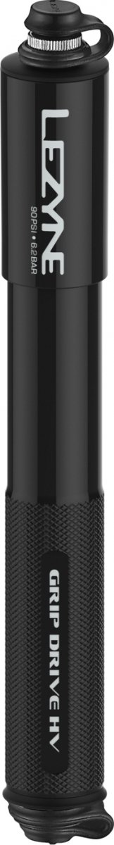 Pompka ręczna Lezyne Grip Drive HV Medium — czarna, 90 PSI (24 cm)