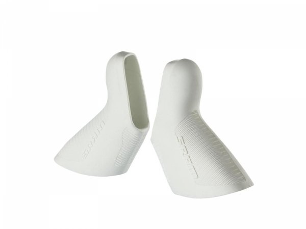 Gumy klamkomanetek SRAM (hoods) — białe, teksturowane, komplet