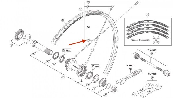 Szprycha Shimano WH-MT35-F-15 264 mm