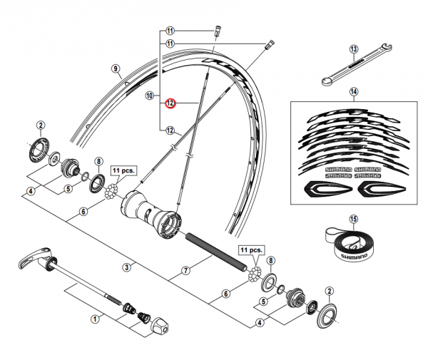 Szprycha Shimano WH-RS30-F 278 mm