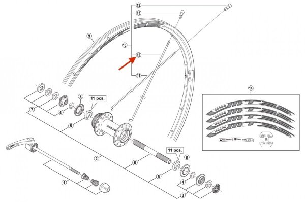 Szprycha Shimano WH-MT35-F-29 296,5 mm