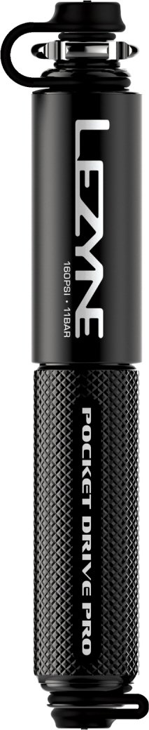 Pompka ręczna Lezyne Pocket Drive Pro — czarna (matte), 160 PSI (11 bar)