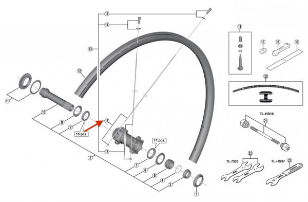 Szprycha Shimano WH-M8000-F15-B-29 301 mm