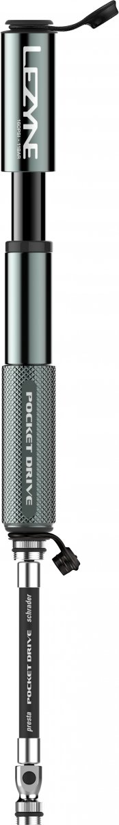 Pompka ręczna Lezyne CNC Pocket Drive — szara (grey), 160 PSI (14 cm)