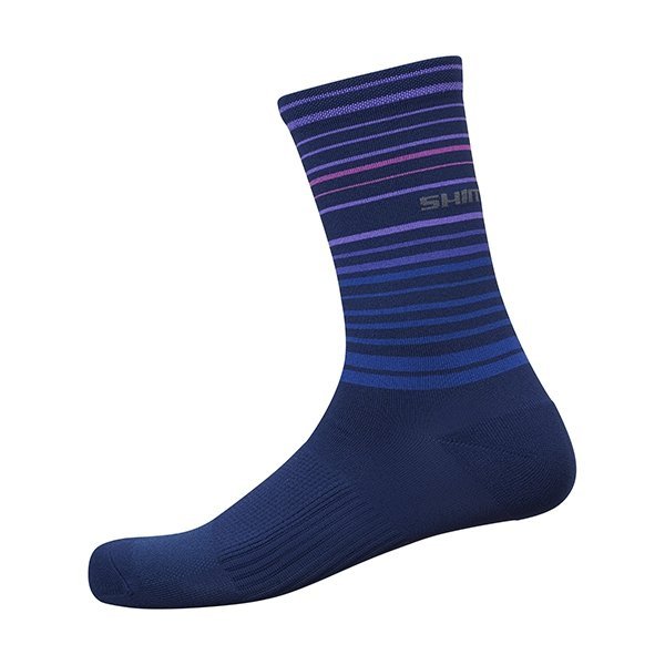 Skarpetki rowerowe Shimano Original Tall — Navy/Purple, rozmiar L-XL (45–48)