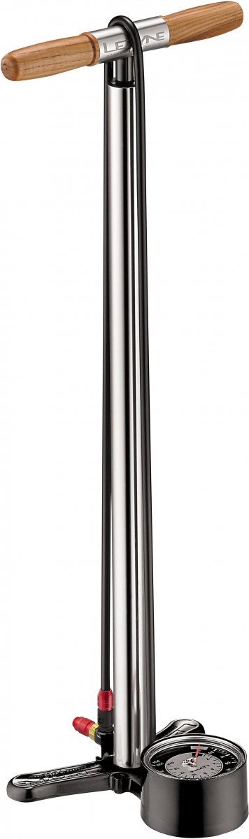 Pompka podłogowa Lezyne Alloy Floor Drive Tall — srebrna, 220 psi / 15 bar