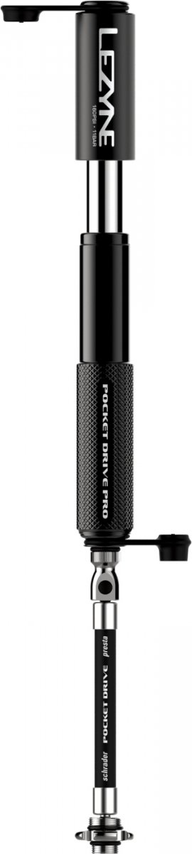 Pompka ręczna Lezyne Pocket Drive Pro — czarna (matte), 160 PSI (11 bar)
