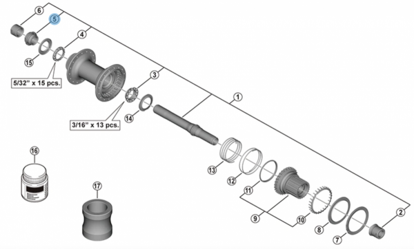 Stożek lewy piasty Shimano FH-M8110